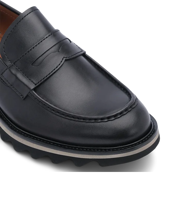 Lottusse Mocassins Noirs En Veau Aniline