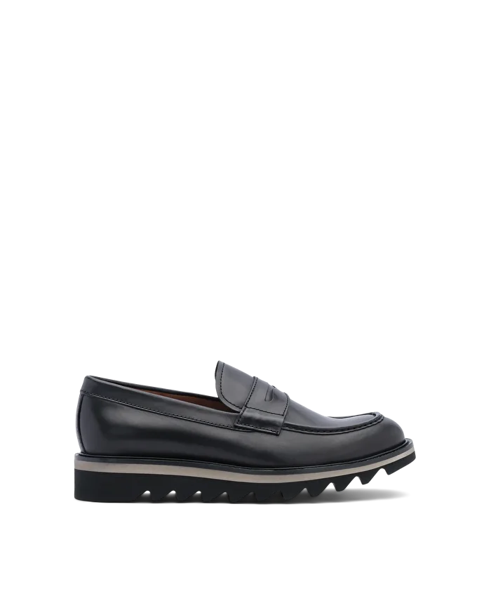 lottusse Mocassins noirs en veau aniline