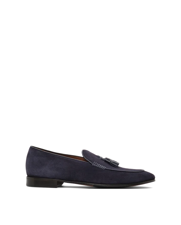 lottusse Mocassins Verona Cuir de Veau Bleu marine