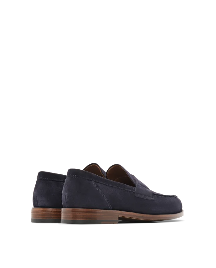 Lottusse Mocassins Yale Cuir De Veau Bleu Marine