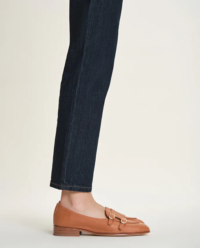 lottusse Monks en veau en daim Saffiano marron