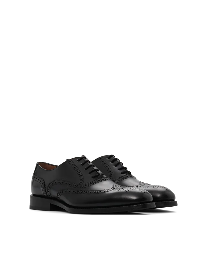 Lottusse Oxford Brogue Preston Cuir De Veau Noir