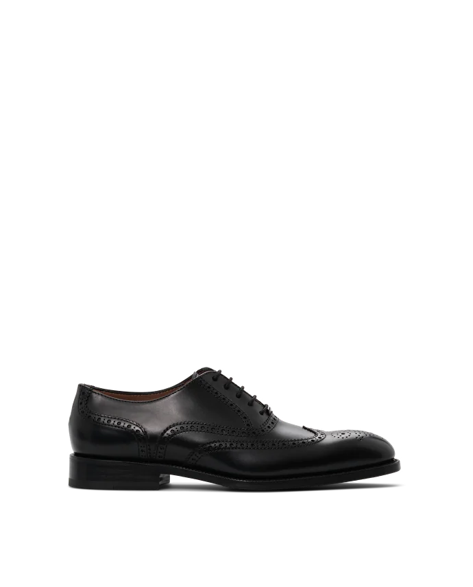 lottusse Oxford Brogue Preston Cuir de Veau Noir
