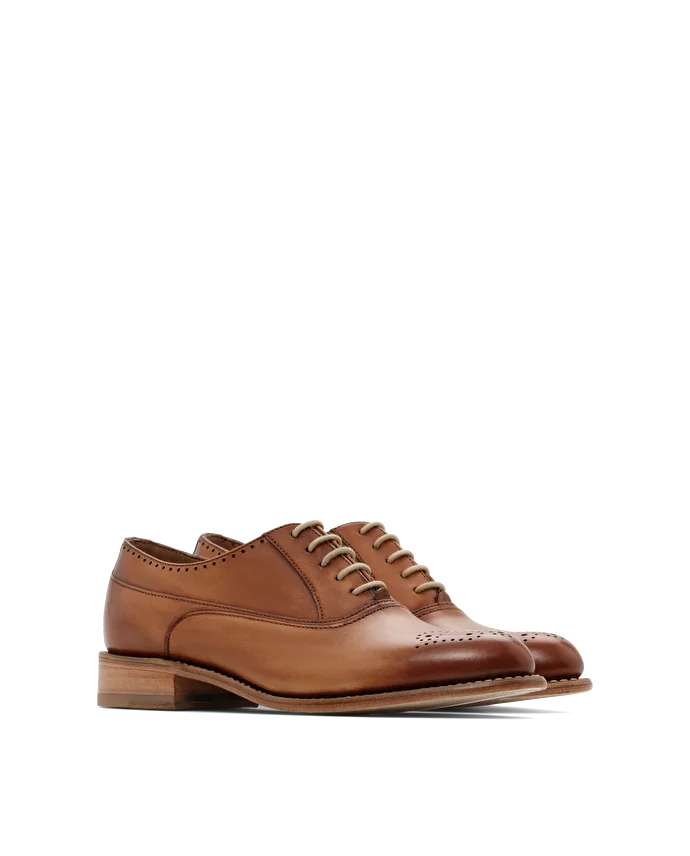 Lottusse Oxford Cambridge Cuir De Veau Marron