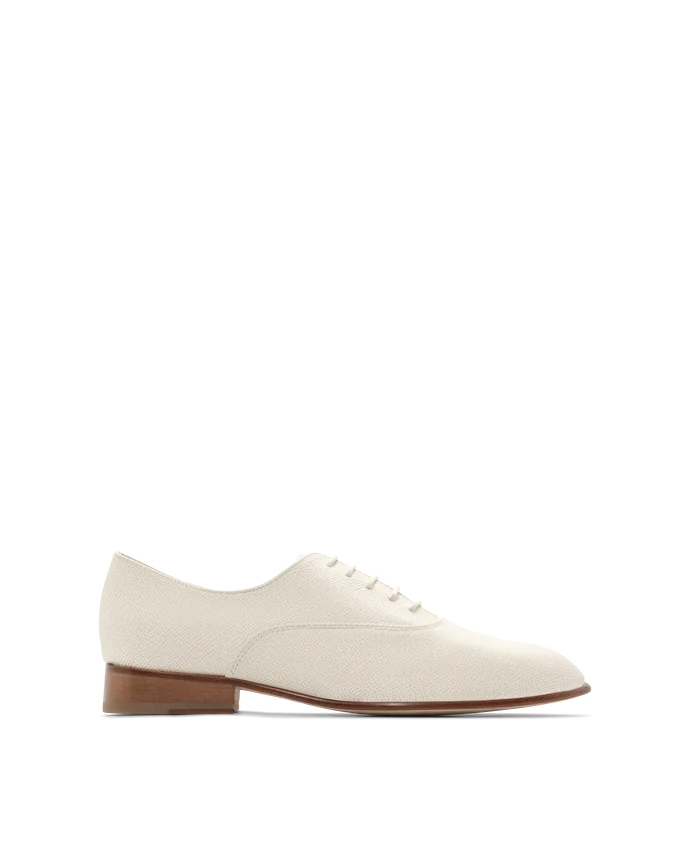 Lottusse Oxford Eb Veau Saffiano Blanc Cassé