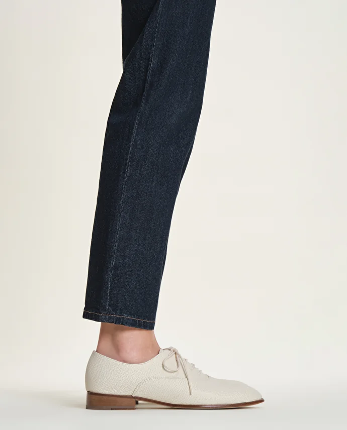 lottusse Oxford eb Veau saffiano blanc cassé