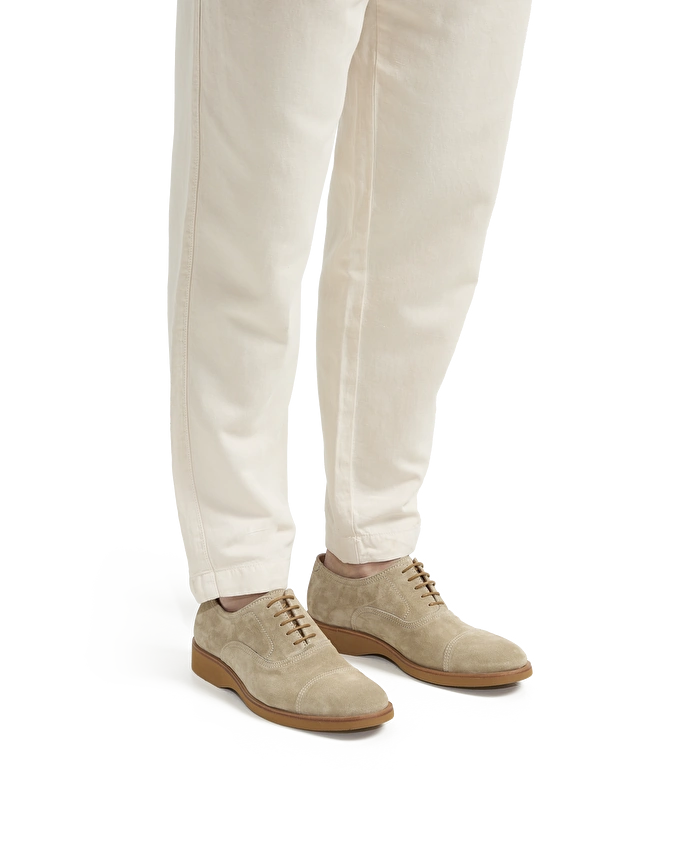 lottusse Oxford en veau daim taupe