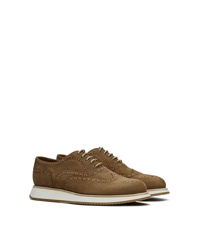 Lottusse Oxford En Veau En Daim Nubuck Grey