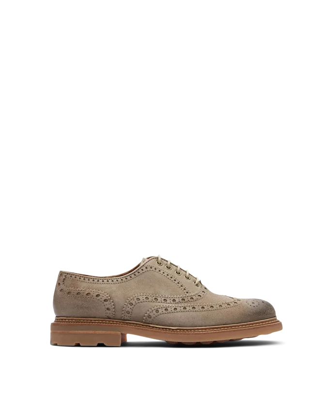 lottusse Oxford Stanford Brogue Cuir De Cerf Taupe