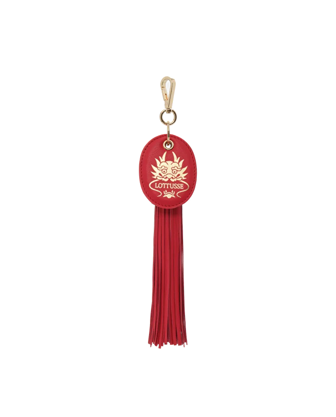 lottusse Porte-clés en Nappa d'Agneau Rouge