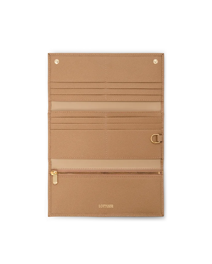 Lottusse Portefeuille En Cuir De Vache Beige