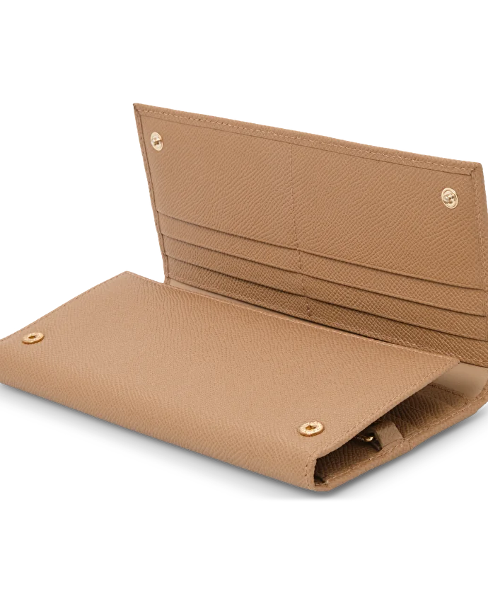 Lottusse Portefeuille En Cuir De Vache Beige