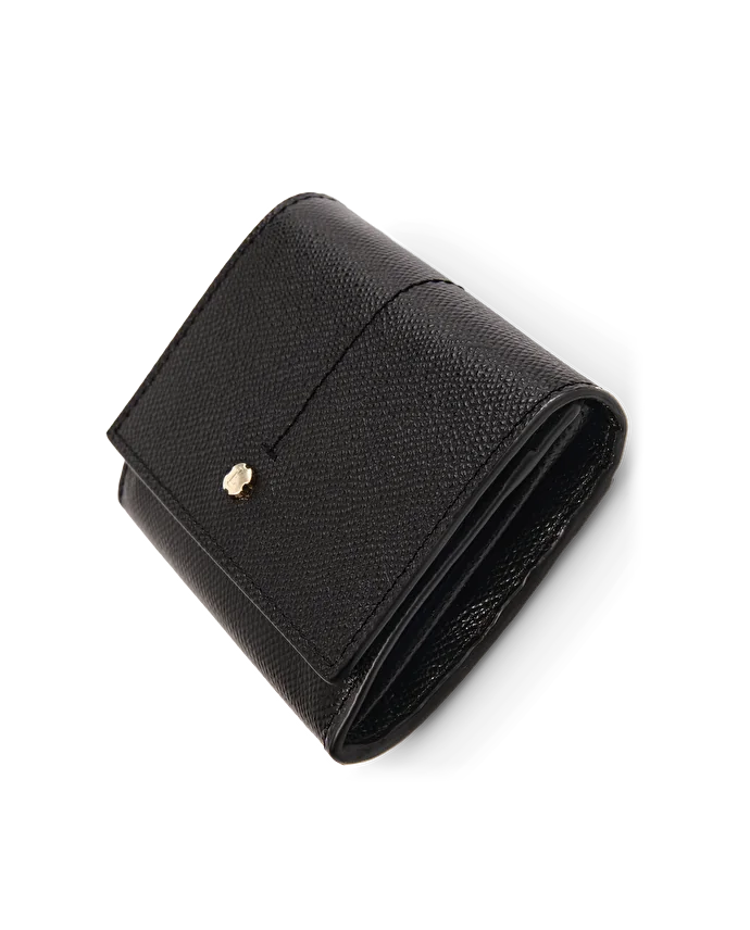 Lottusse Portefeuille En Cuir De Vache Noir