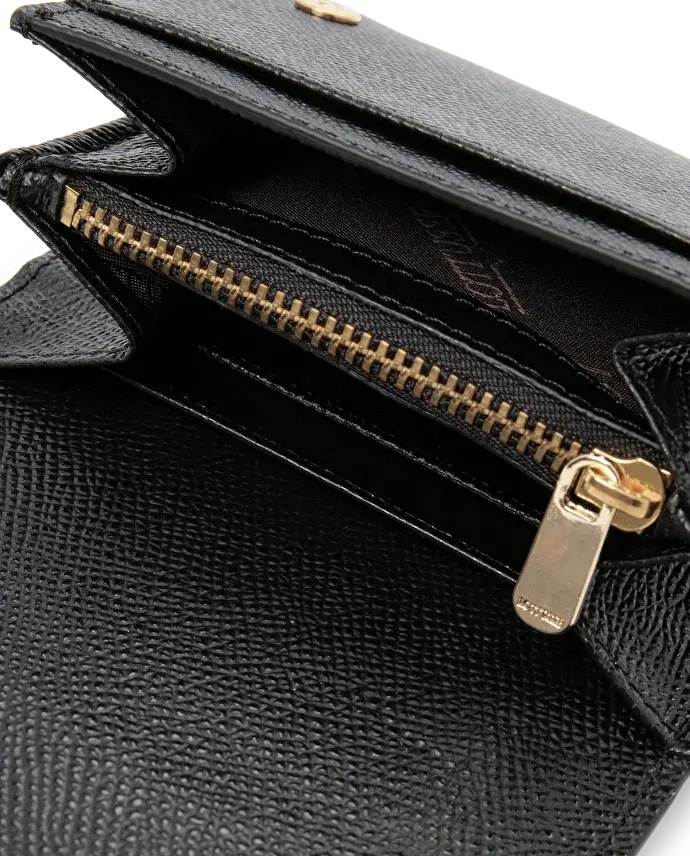 Lottusse Portefeuille En Cuir De Vache Noir