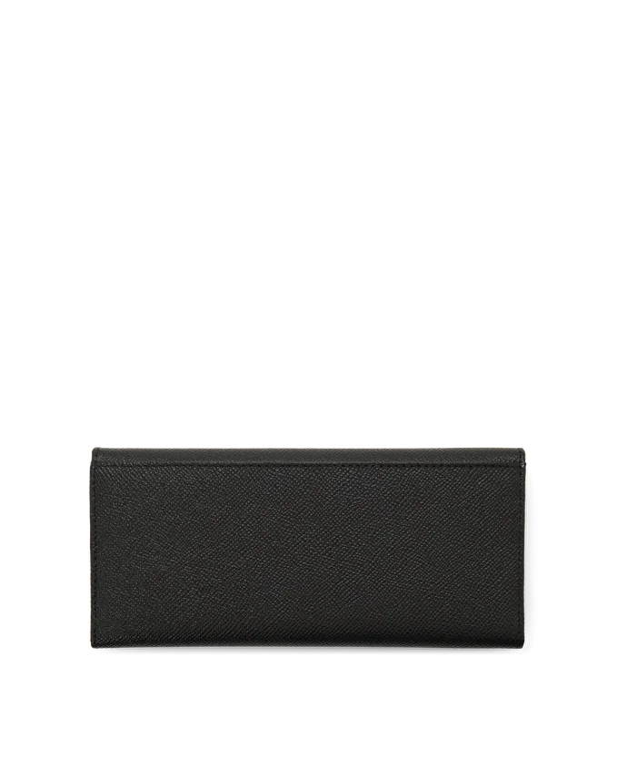 Lottusse Portefeuille En Cuir De Vache Noir