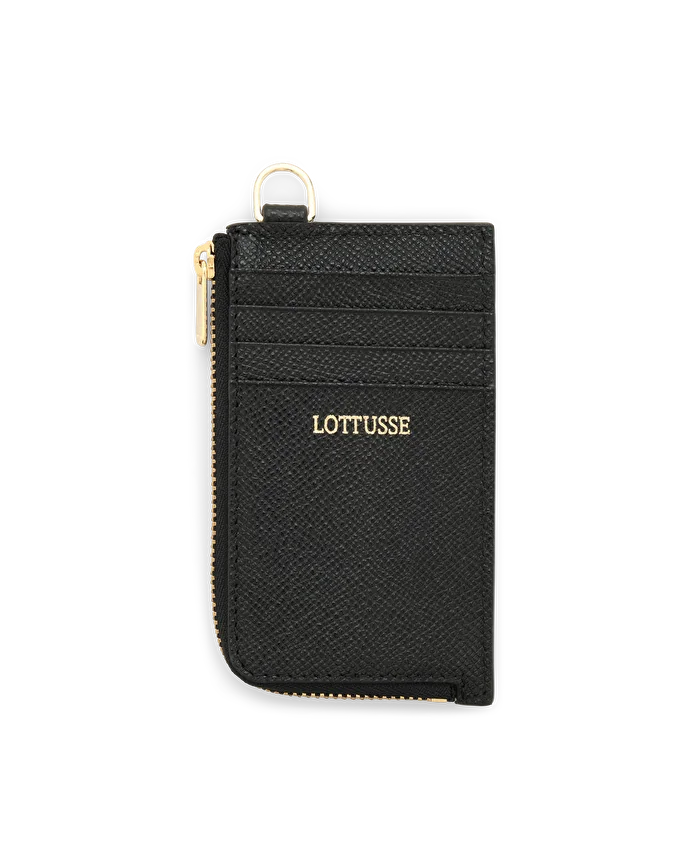 Lottusse Portefeuille En Cuir De Vache Noir