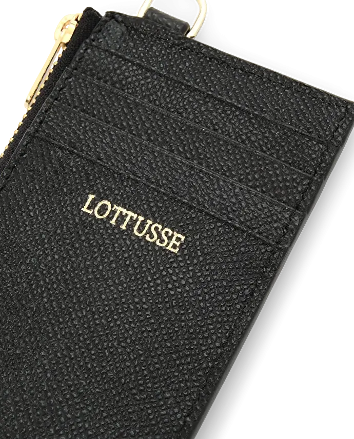 Lottusse Portefeuille En Cuir De Vache Noir