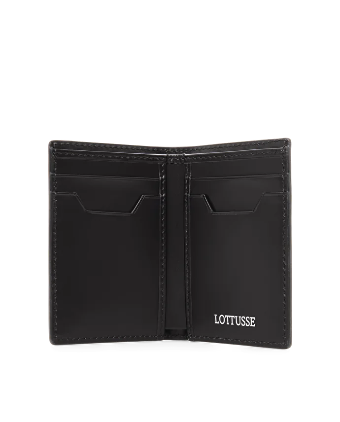 Lottusse Portefeuille En Cuir De Vache Noir