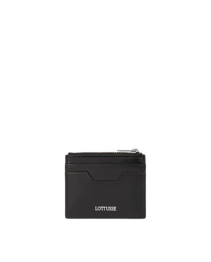 Lottusse Portefeuille En Cuir De Vache Noir