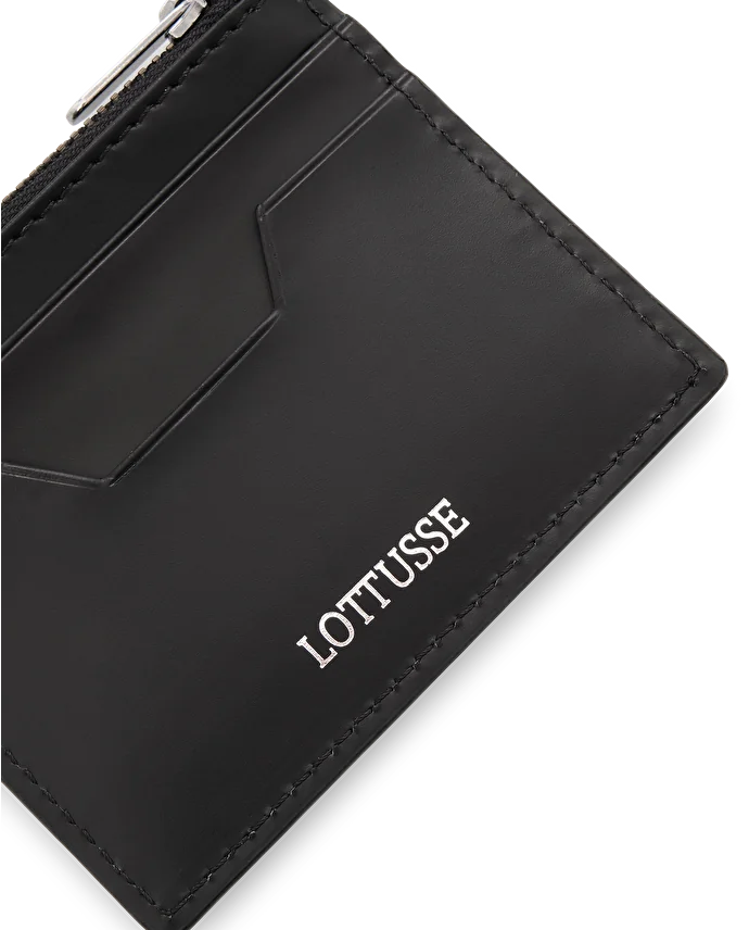 Lottusse Portefeuille En Cuir De Vache Noir