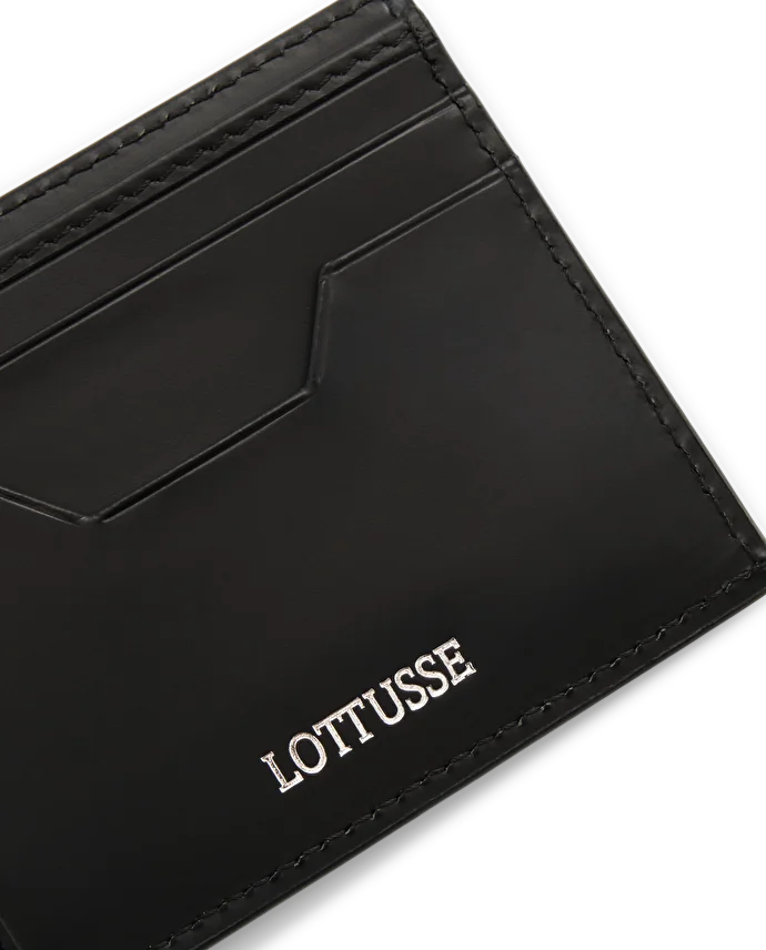Lottusse Portefeuille En Cuir De Vache Noir