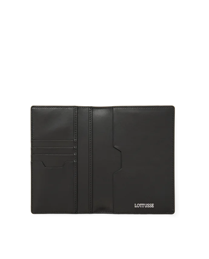 Lottusse Portefeuille En Cuir De Vache Noir