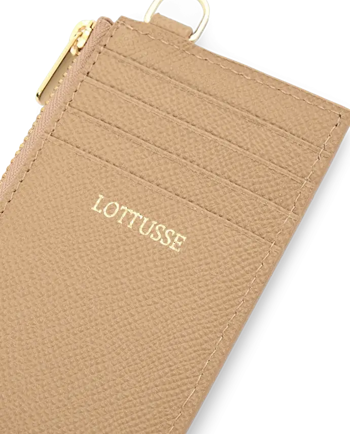 Lottusse Portefeuille En Cuir De Vachette Beige