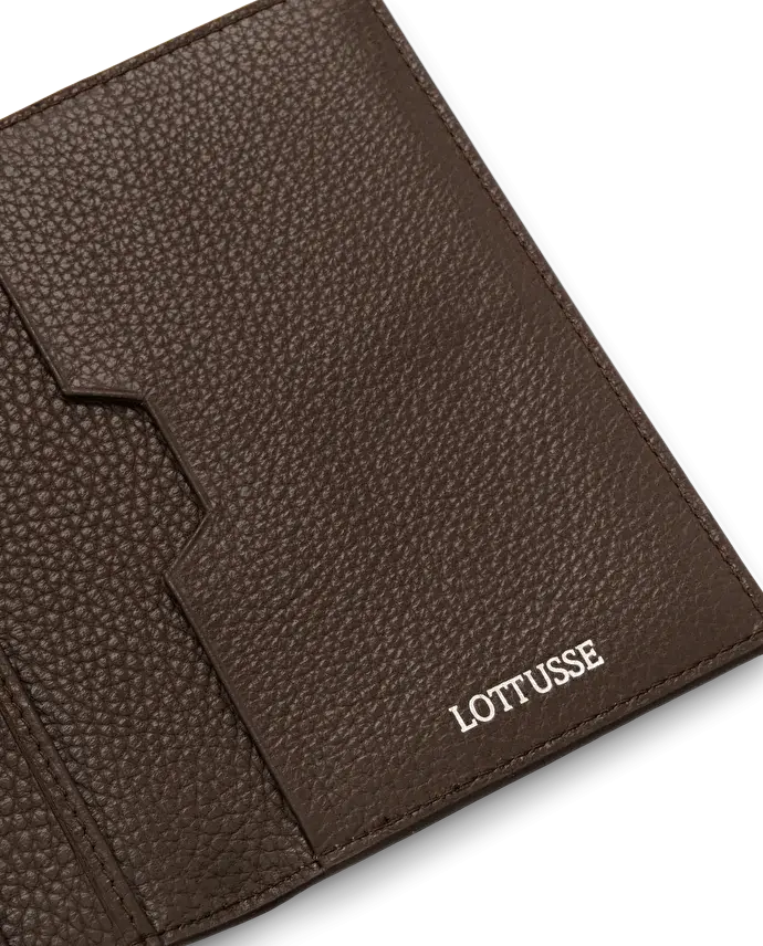 Lottusse Portefeuille En Peau De Vache Marron