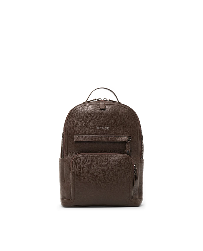 Lottusse Sac à Dos Borne En Cuir De Vache Moka