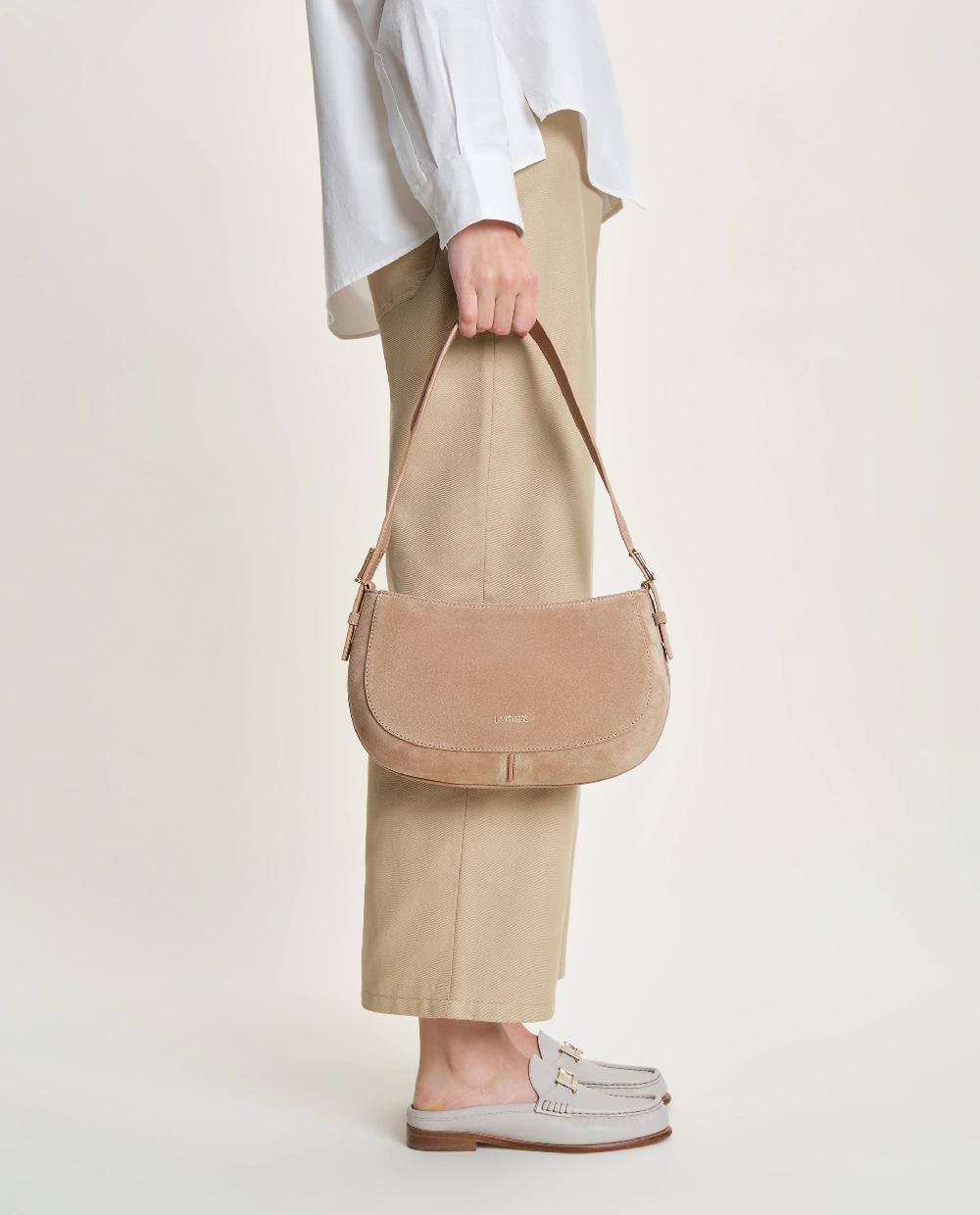 lottusse Sac à épaule Talaia Cuir de Veau Marron