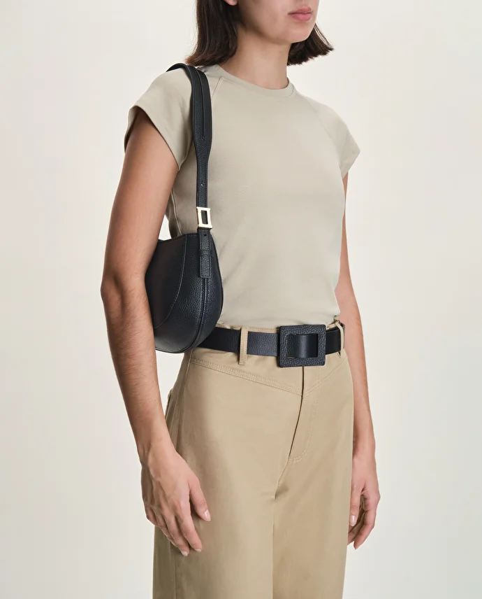 Lottusse Sac à épaule Talaia Cuir De Veau Noir