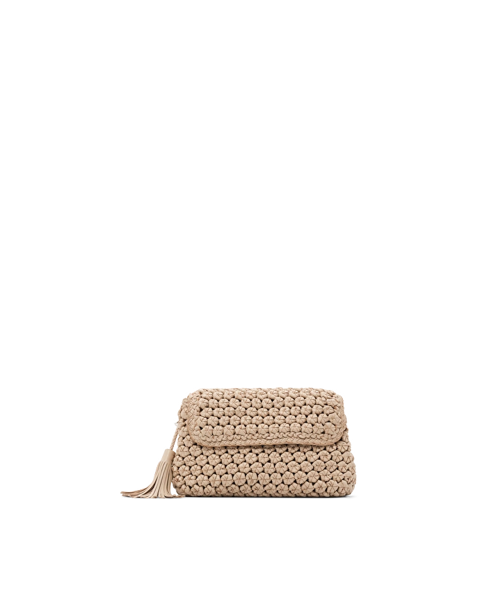 Lottusse Sac à Main Noodbag Cuir D'Agneau Beige