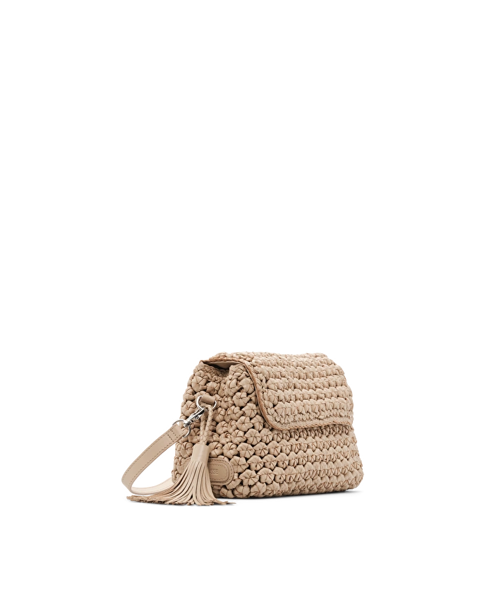 Lottusse Sac à Main Noodbag Cuir D'Agneau Beige