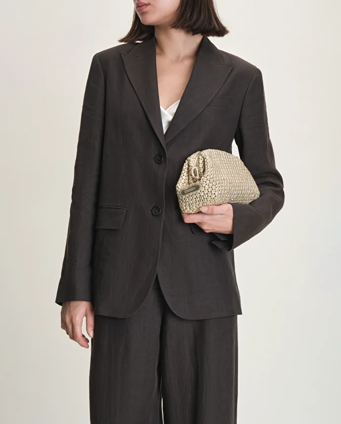 Lottusse Sac à Main Noodbag Cuir D'Agneau Doré