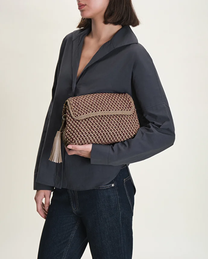 Lottusse Sac à Main Noodbag Cuir D'Agneau Taupe