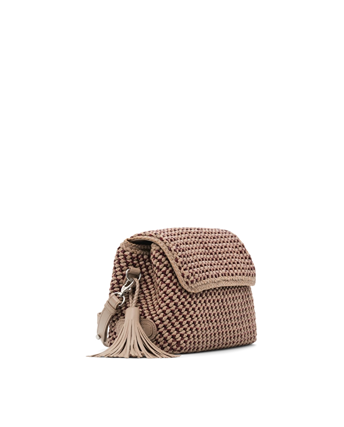 Lottusse Sac à Main Noodbag Cuir D'Agneau Taupe