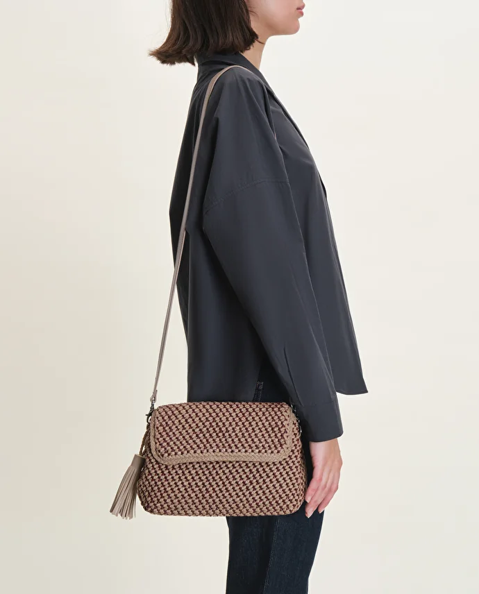 lottusse Sac à main Noodbag Cuir d'Agneau Taupe