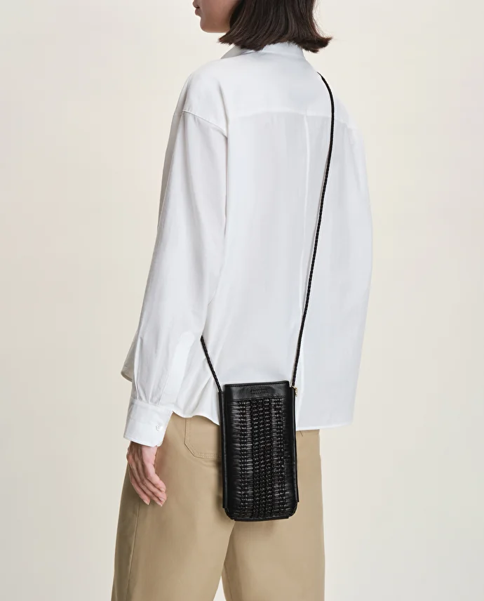 Lottusse Sac Bandoulière Edit Cuir De Chèvre Noir