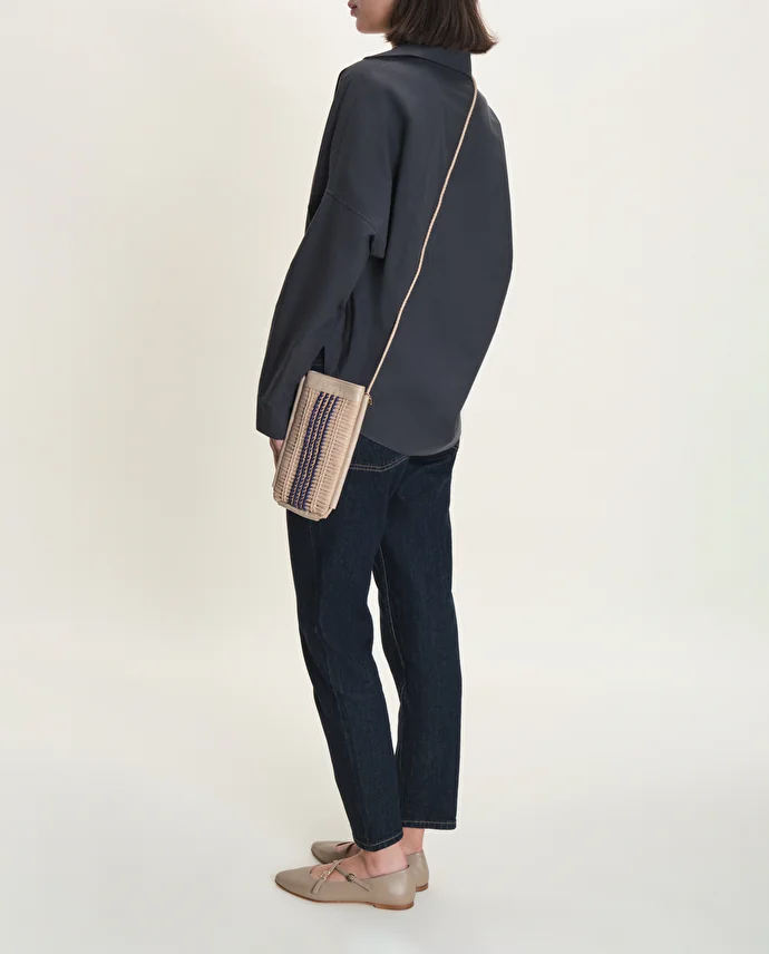 Lottusse Sac Bandoulière Edit Cuir De Veau Beige