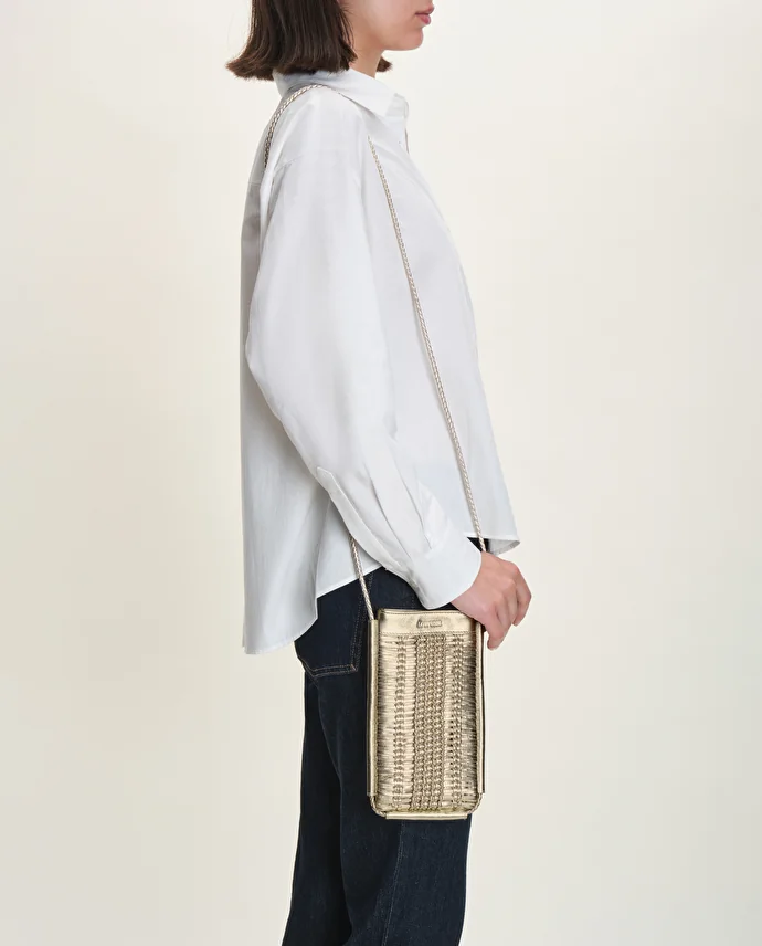 lottusse Sac Bandoulière Edit Cuir de Veau Or