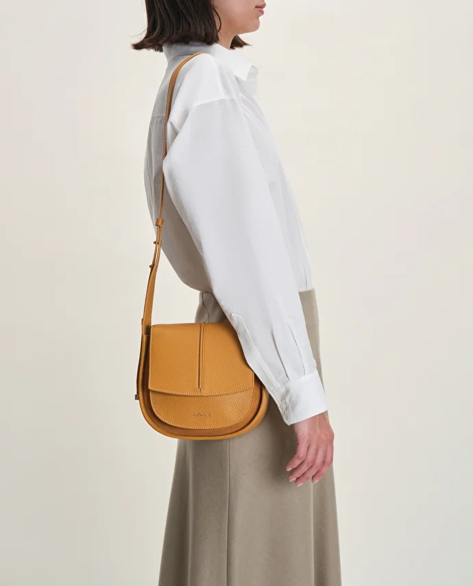 lottusse Sac Bandoulière Talaia Cuir de Veau Jaune