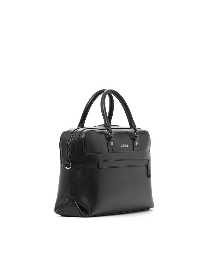 Lottusse Sac Borne En Cuir De Vache Noir