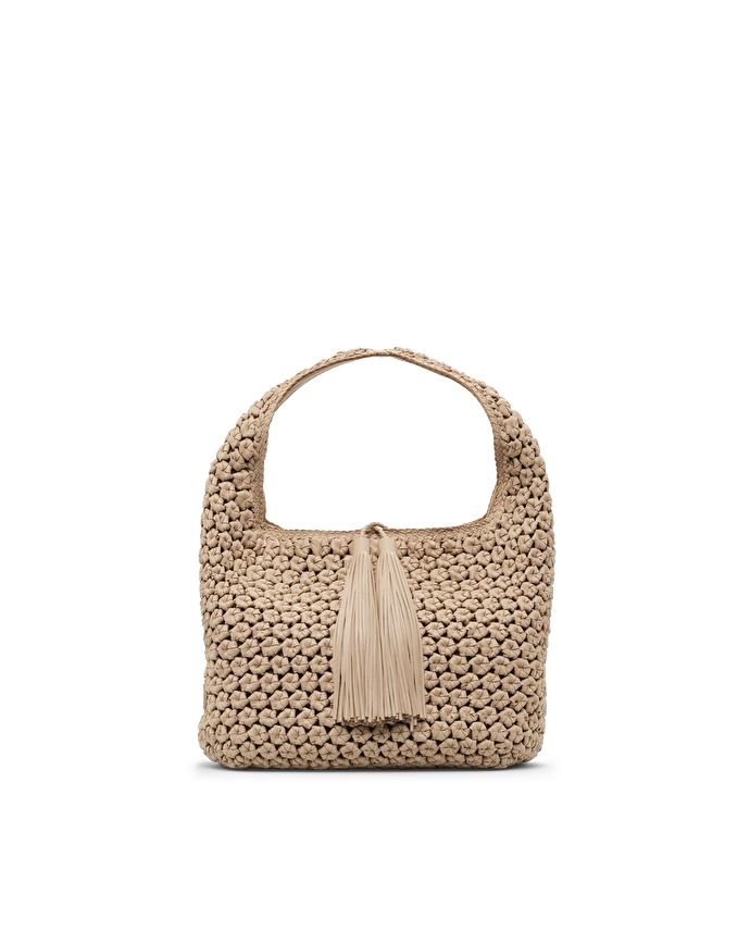 Lottusse Sac Hobo Noodbag Cuir D'Agneau Beige