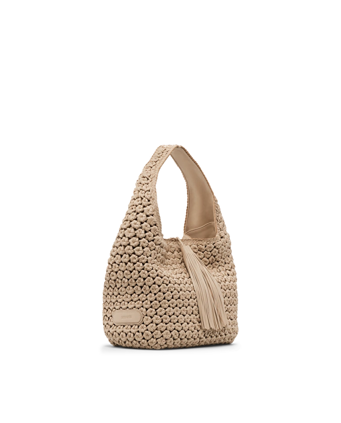 Lottusse Sac Hobo Noodbag Cuir D'Agneau Beige