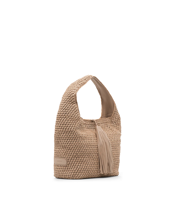 Lottusse Sac Hobo Noodbag Cuir D'Agneau Gris