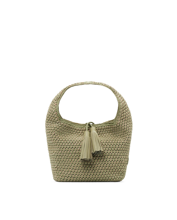 Lottusse Sac Hobo Noodbag Cuir D'Agneau Vert