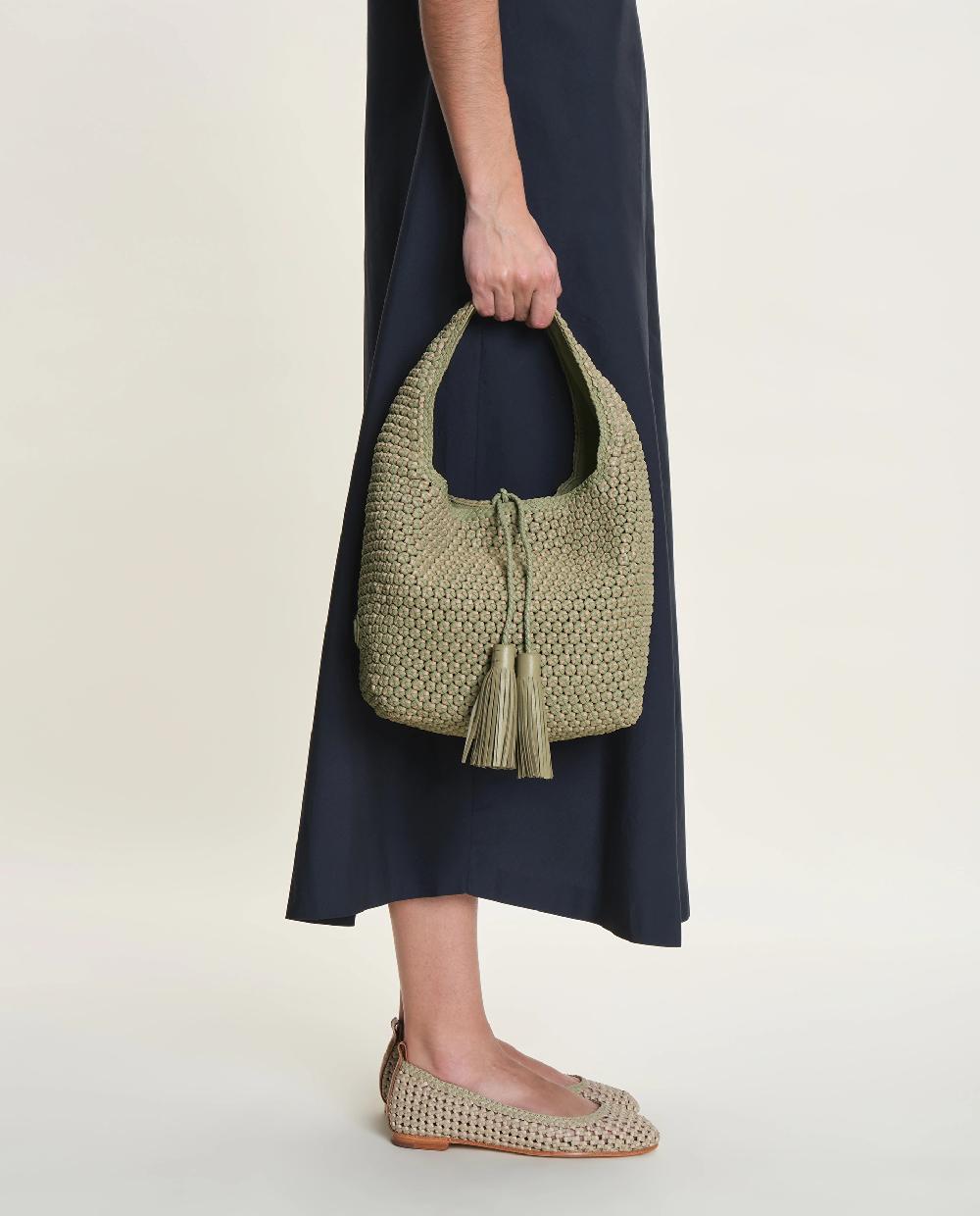 lottusse Sac Hobo Noodbag Cuir d'Agneau Vert