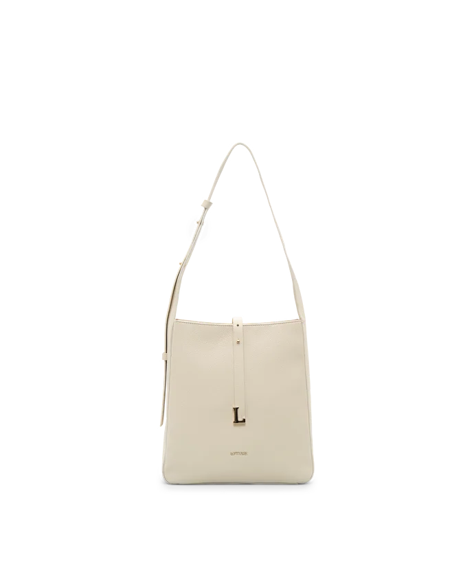 Lottusse Sac Hobo Talaia Cuir De Veau Blanc Cassé