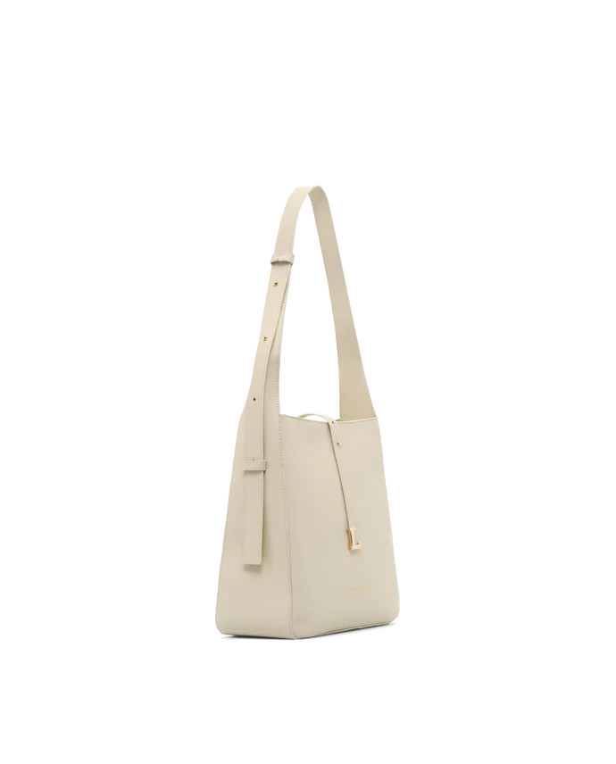 Lottusse Sac Hobo Talaia Cuir De Veau Blanc Cassé