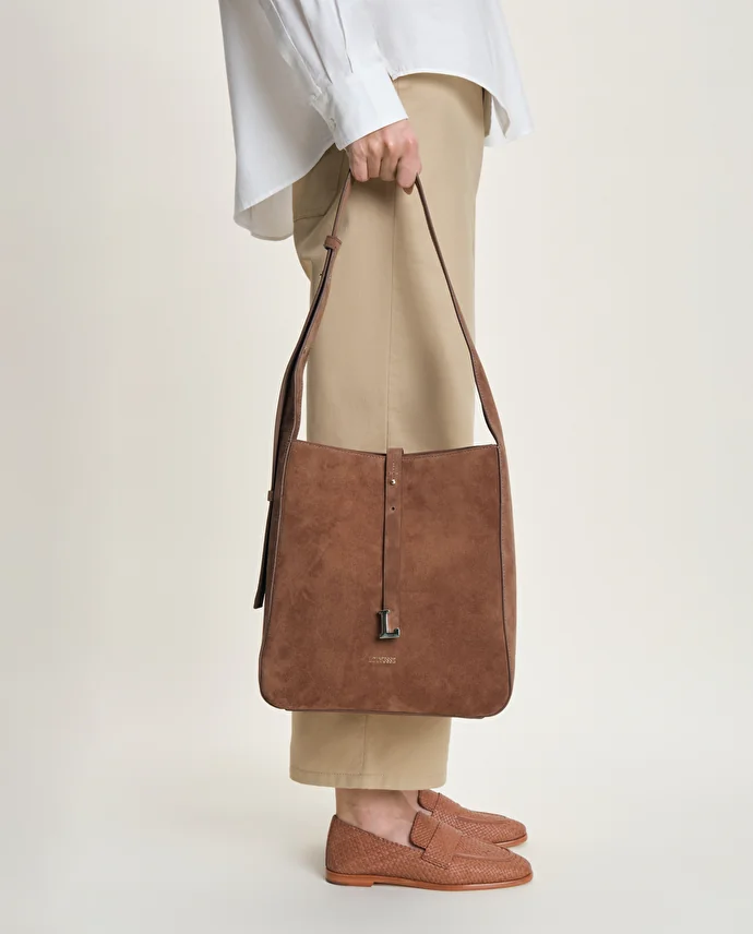 lottusse Sac Hobo Talaia Cuir de Veau Marron